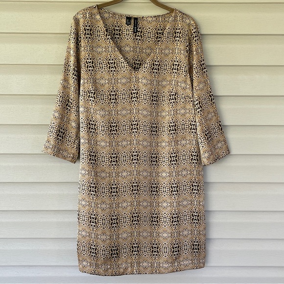 Mango MNG Leopard Animal Print Dress Size 8 - Picture 1 of 7